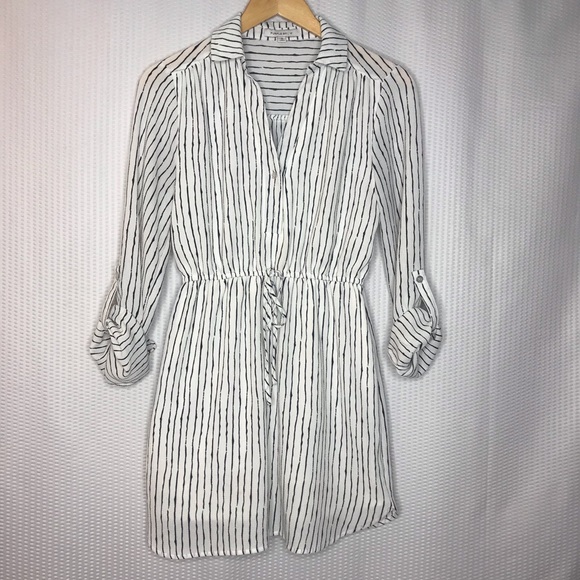 Purple Snow Dresses & Skirts - White with black stripes mini dress